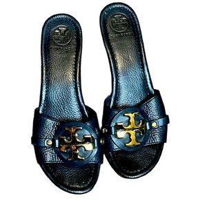 Women’s Tory Burch Wedge Sandals Heels Size 10 Black